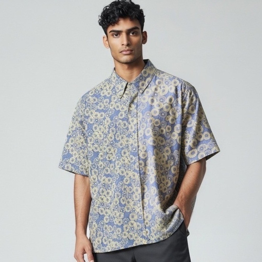 Reyn Spooner Spooner Kloth Blue Yellow Floral Full Button Aloha Camp Shirt - XXL